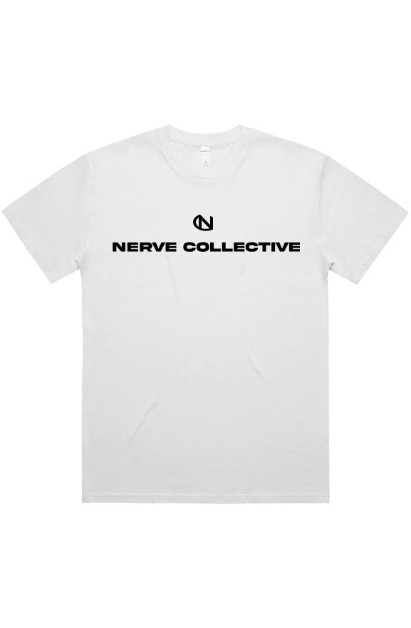 Block Breakline Oversize Tee - with Logo (White and Black)