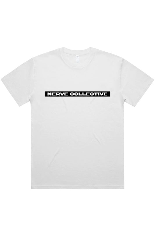 Block Breakline Oversize Tee - Nerve Collective (Ecru and White)