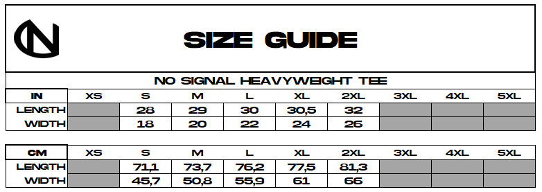 No Signal Heavyweight Tee with Logo (White and Black)