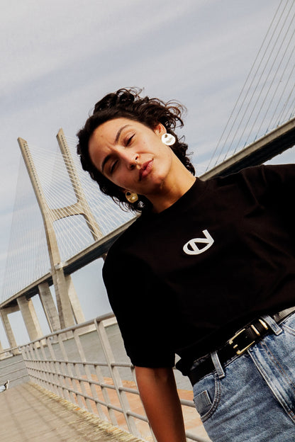 No Signal Heavyweight Tee with Logo (White and Black)