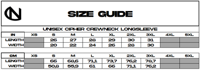 Unisex Cipher Crewneck Longsleeve (Garnet and Light Blue)