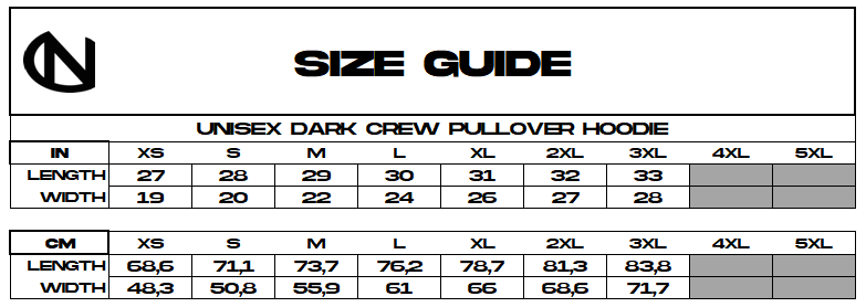 Unisex Dark Crew Pullover Hoodie